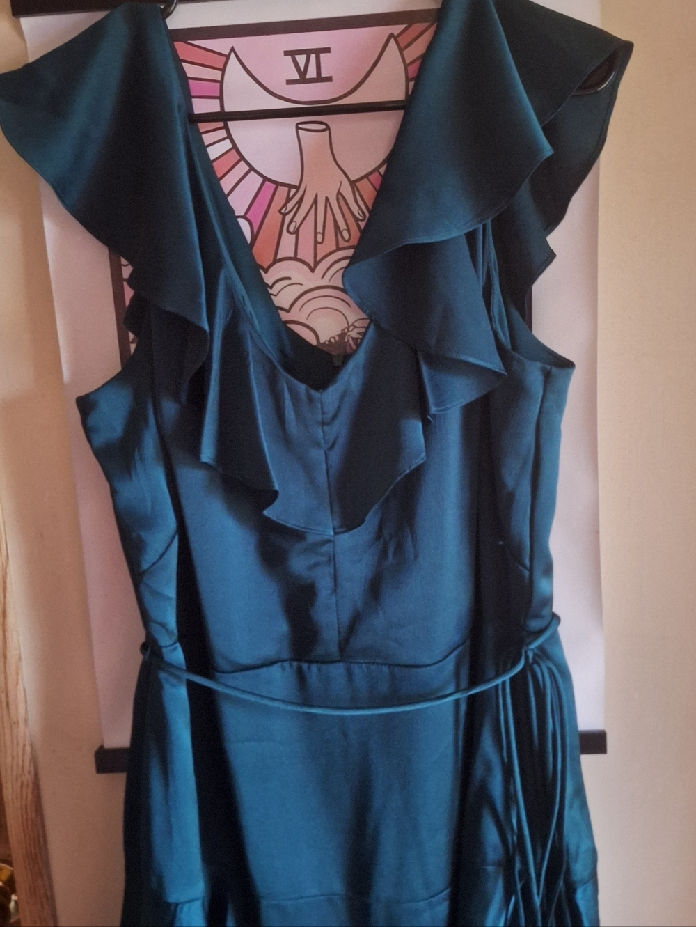 Maison Tara Emerald Green Ruffle Maxi Dress - Picture 2 of 4